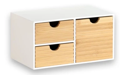 KESPER Organizér se 3 zásuvkami bílý/přírodní 27 x 16 x 14 cm
