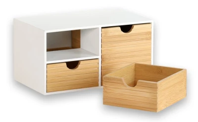 KESPER Organizér se 3 zásuvkami bílý/přírodní 27 x 16 x 14 cm
