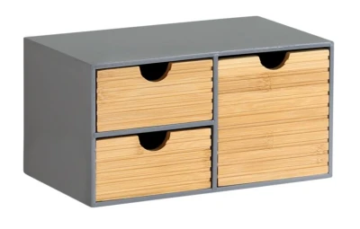 KESPER Organizér se 3 zásuvkami šedý/přírodní 27 x 16 x 14 cm