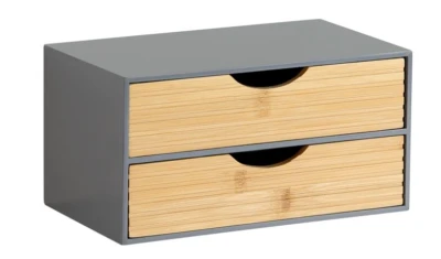 KESPER organizér se 2 zásuvkami šedý/přírodní