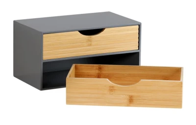 KESPER organizér se 2 zásuvkami šedý/přírodní