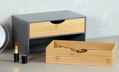 KESPER organizér se 2 zásuvkami šedý/přírodní