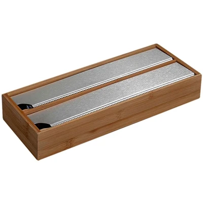 KESPER tmavý bambusový 35 x 13 x 5,5 cm kuchyňský zásobník na fólie