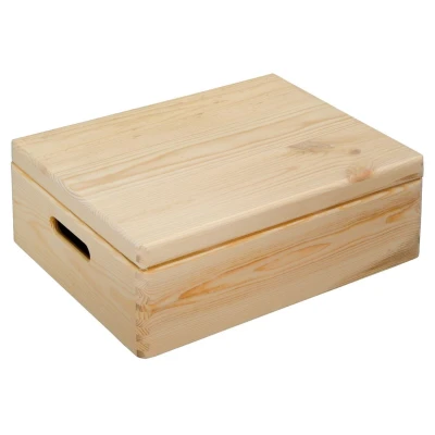 KESPER Úložný box s výklopným víkem přírodní 39 x 29 x 13,5 cm, borovicové dřevo