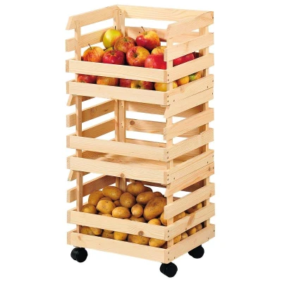 KESPER 69581 Regál na ovoce a zeleninu s kolečky, 80 x 37 x 30 cm