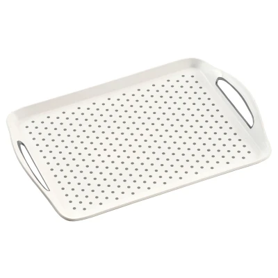 KESPER Servírovací protiskluzový tác bílý plastový 45,5 x 32 cm