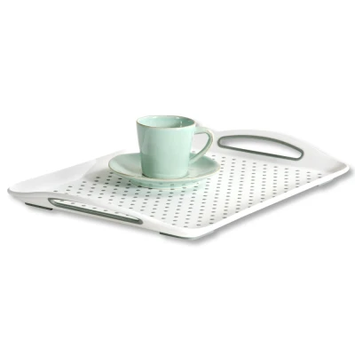 KESPER Servírovací protiskluzový tác bílý plastový 45,5 x 32 cm