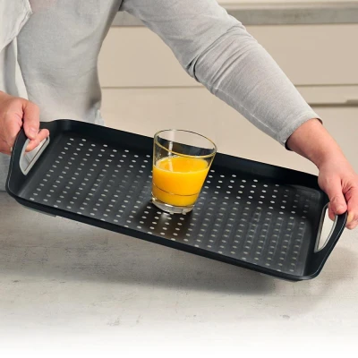 KESPER Servírovací protiskluzový tác 45,5 x 32 cm plastový černý