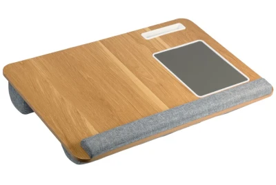 KESPER Podložka pod notebook dřevěná přírodní/šedá 54,5 x 35,5 x 9,5 cm