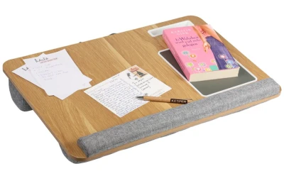 KESPER Podložka pod notebook dřevěná přírodní/šedá 54,5 x 35,5 x 9,5 cm