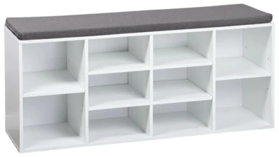 KESPER Botník s podsedákem 103 x 29,5 x 48 cm, bílá/šedá