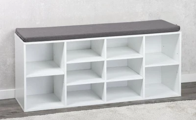 KESPER Botník s podsedákem 103 x 29,5 x 48 cm, bílá/šedá