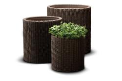 Keter Květináč Cylinder L Brown