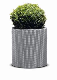 Keter Květináč Cylinder L Silver Grey