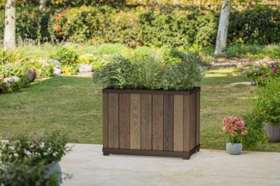 Keter Květináč Deco Rectangle Tall walnut
