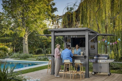 Keter BAR-B-Q Gazebo tmavě šedý zahradní altán s barem