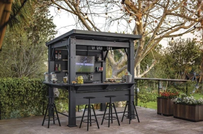 Keter Bar Gazebo tmavě šedý zahradní altán s barem