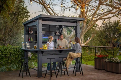 Keter Bar Gazebo tmavě šedý zahradní altán s barem