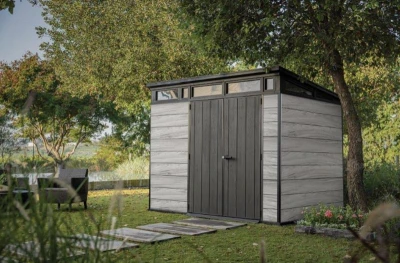 Keter Zahradní domek PENT Signature 9x7 Storm Grey, s podlahou