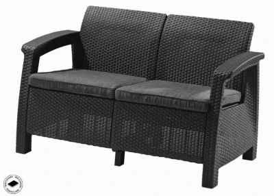 Keter Zahradní nábytek Corfu love seat dvousedačka grafitová