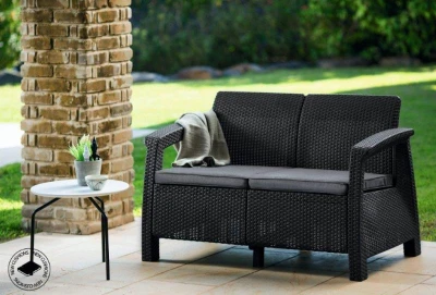 Keter Zahradní nábytek Corfu love seat dvousedačka grafitová