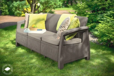Keter Zahradní nábytek Corfu love seat max třísedačková pohovka cappuccino