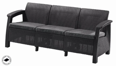 Keter Zahradní nábytek Corfu love seat max třísedačková pohovka grafitová