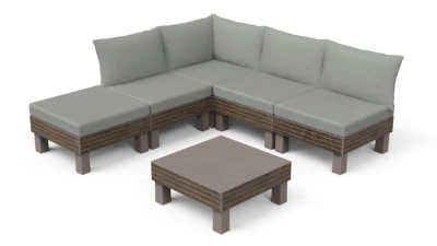 Keter Zahradní nábytek Elements 5místný modulární set walnut
