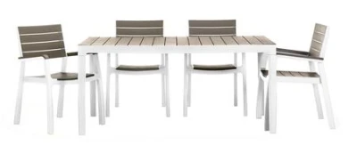 Keter Zahradní nábytek Harmony set stůl + 4 židle bílý / cappuccino