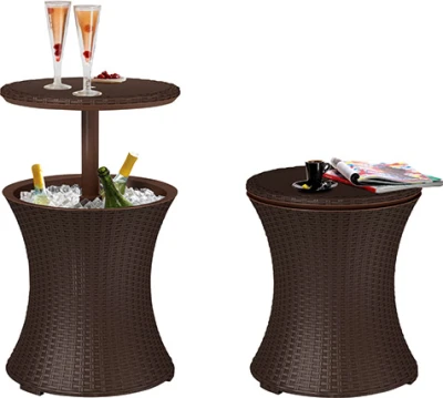 Keter Zahradní stůl Cool Bar Rattan whiskey hnědý
