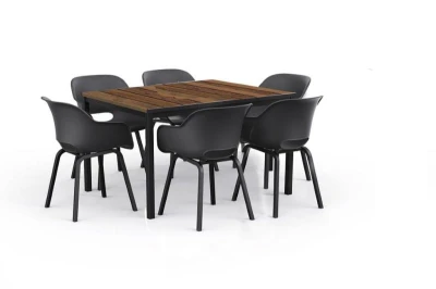 Keter Zahradní stůl Porto 160 walnut black steel