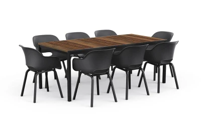 Keter Zahradní stůl Porto 200 walnut black steel
