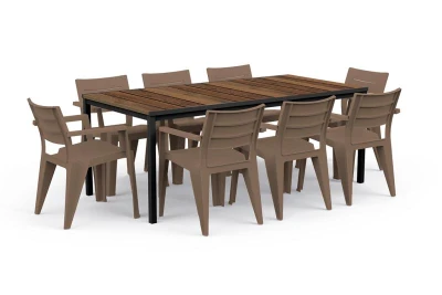 Keter Zahradní stůl Porto 200 walnut black steel