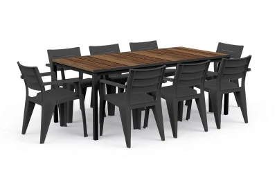Keter Zahradní stůl Porto 200 walnut black steel