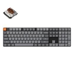 Keychron K5 Max QMK/VIA nízkoprofilová bezdrátová mechanická klávesnice Bílé podsvícení Hnědý spínač