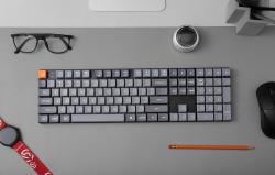Keychron K5 Max QMK/VIA nízkoprofilová bezdrátová mechanická klávesnice Bílé podsvícení Hnědý spínač