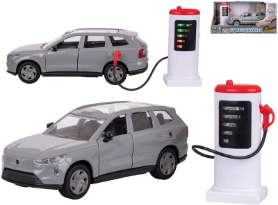 KIDS GLOBE Auto Volvo EX90 + dobíjecí stanice PB kov na baterie Světlo Zvuk