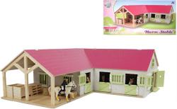 Kids globe Stáj pro koně rohová 1:24 DŘEVĚNÁ (stavebnice)
