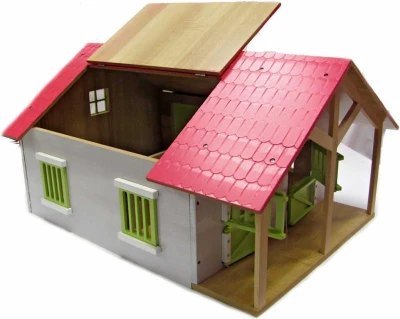 Kids globe Stajňa pre kone s dielňou 1:24 DREVENÁ (stavebnica)