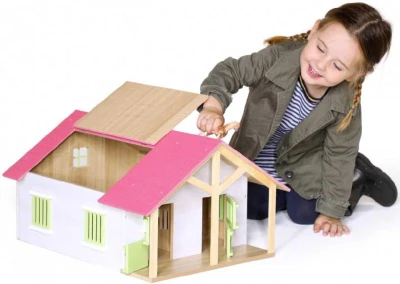 Kids globe Stajňa pre kone s dielňou 1:24 DREVENÁ (stavebnica)