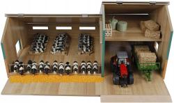 KIDS GLOBE Stáj pro koně s garáží na traktor DŘEVĚNÁ (stavebnice)