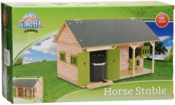 Kids globe Stáj pro koně se 2 boxy 1:32 DŘEVĚNÁ (stavebnice)