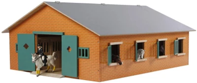Kids globe Stáje pro koně 1:24 se 7 boxy DŘEVĚNÁ (stavebnice)