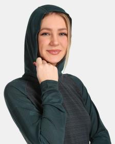 KILPI AILEEN-W Tmavě zelená dámská běžecká mikina