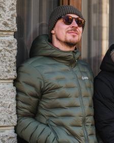 KILPI ALBERT-M Tmavě zelená pánská péřová bunda
