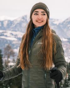 KILPI ALBERTA-W Tmavě zelená dámská péřová bunda