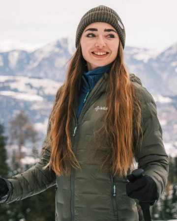 KILPI ALBERTA-W Tmavě zelená dámská péřová bunda