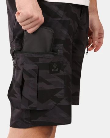 KILPI ASHER-M Černé pánské outdoorové kraťasy