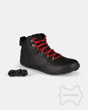 KILPI BARE LEATHER HIGH-U Černá unisex outdoorová barefoot obuv