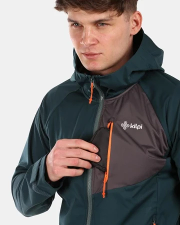 KILPI BELTRA-M Tmavě zelená pánská softshellová bunda